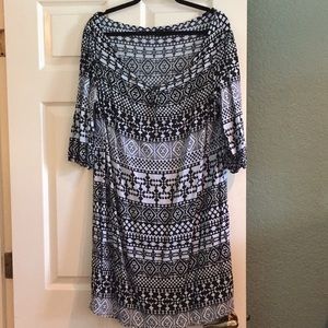 Black and white print dress